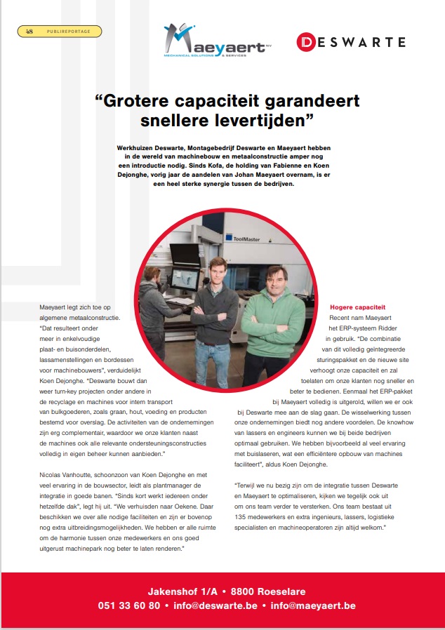 Maeyaert en Deswarte in VOKA Magazine van januari 2024